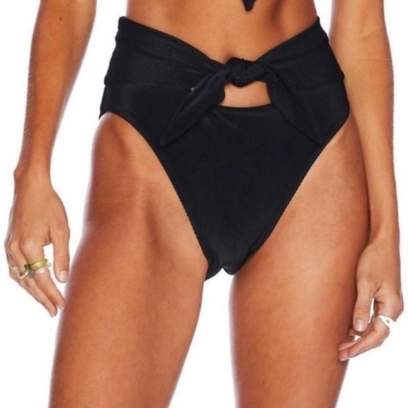 Beach Riot Other - New!Beach Riot Emma Bikini Bottom‎ Solid Black Rib